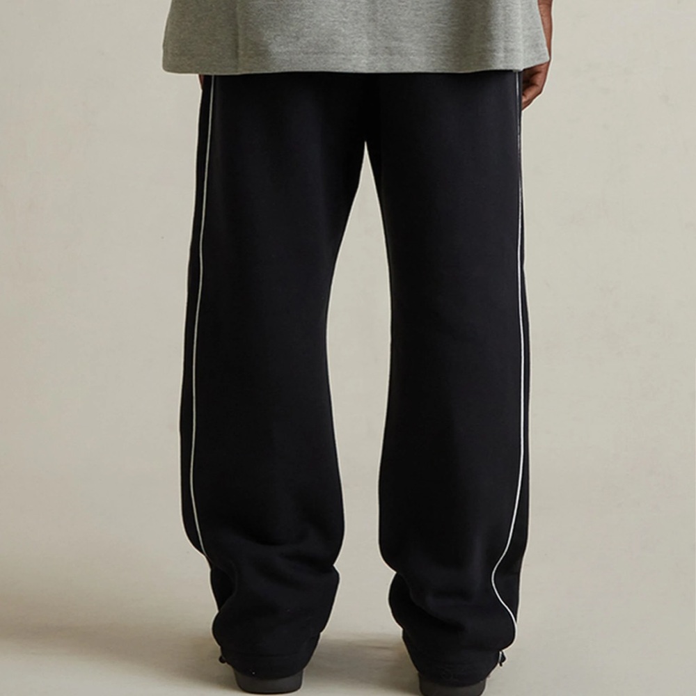 Essentials Fear of God Black Joggers with White Piping - Picture 3 of 5